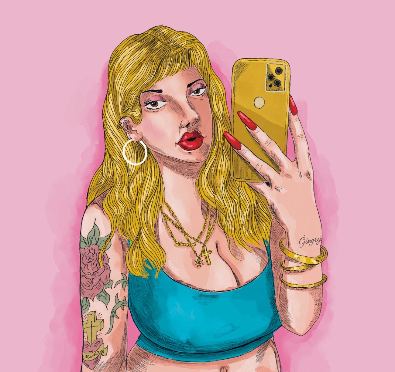 Il-Gingrija β a Maltese woman taking a selfie